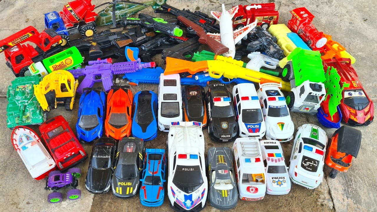 HUNTING CAR TOYS, POLICE CAR, AMBULANCE, SPORT CAR, EXCAVATOR, DUMP TRUCK, PLANE, LAMBORGHINI