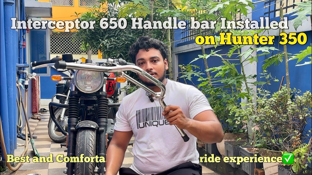 Interceptor 650 Handle bar installed on Hunter 350 | Wobbling bhi khatam aur comfortable posture✅ 
