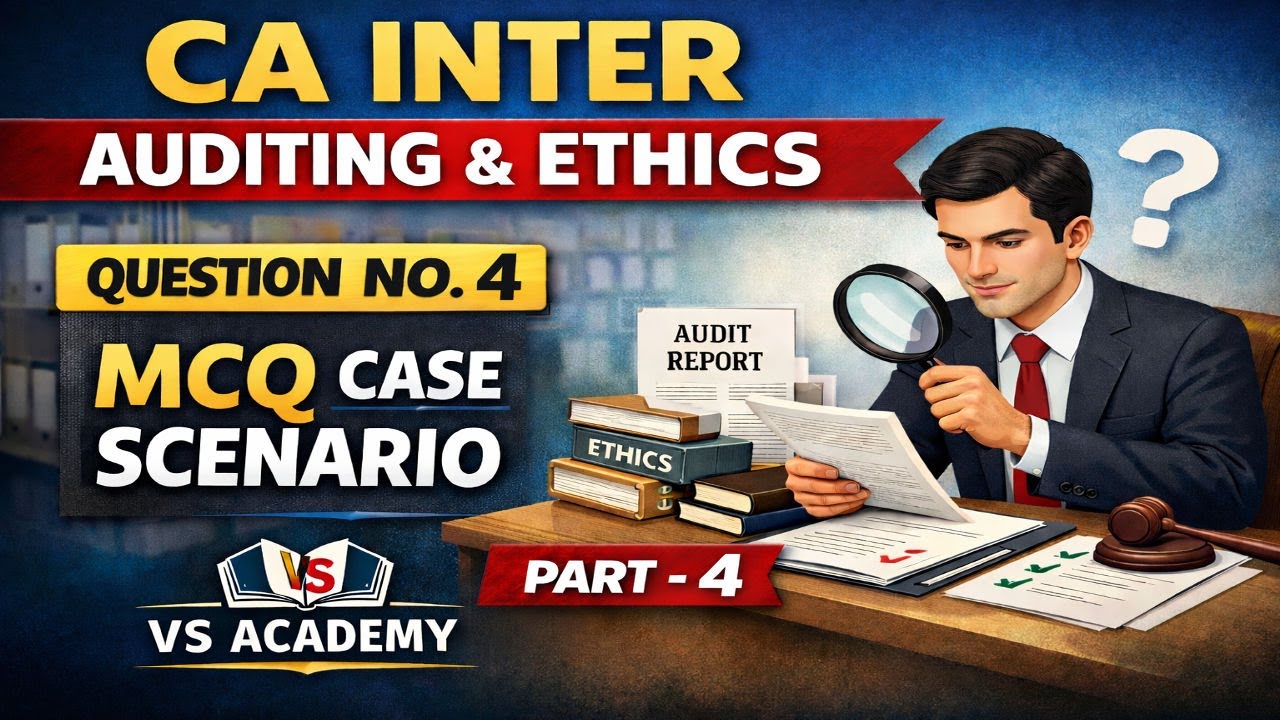 CA Inter | MCQ Case Scenario | Auditing & Ethics | Q. No. 4 | VS Academy | Vellore |