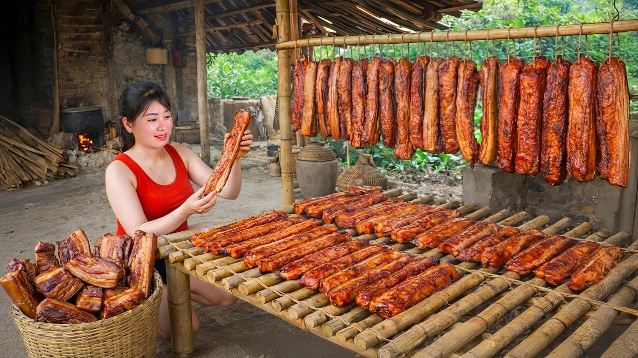 Buying 30kg of Pork at the Market, Processing Smoked Pork and Selling to Villagers