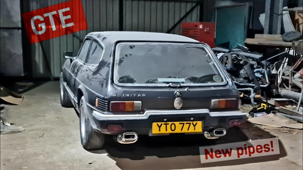 Reliant scimitar GTE gets a custom exhaust, just about ready for the road.