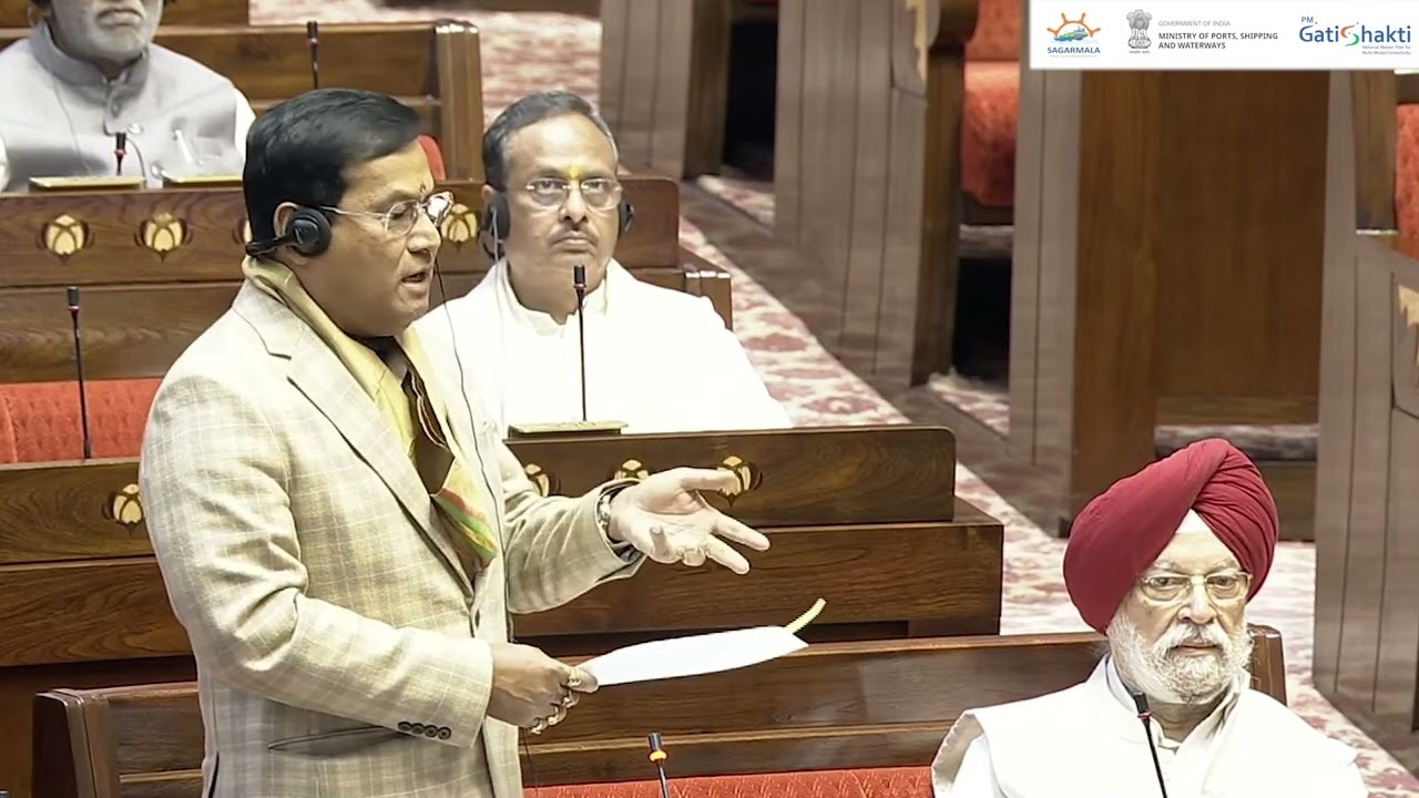 Shri Sarbananda Sonowal, UM, MoPSW highlights Development of National Waterway-16 in Rajya Sabha