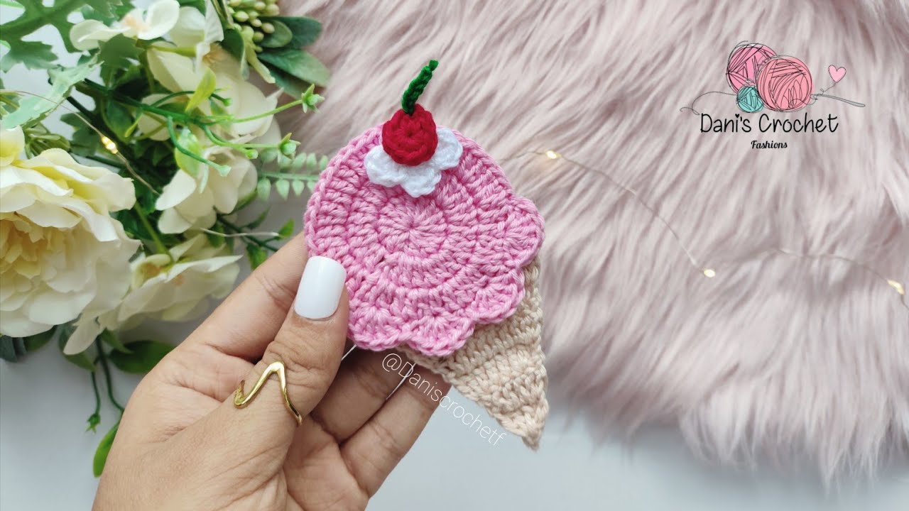 FÁCIL aplicación de helado 🍦| a crochet| para decorar lo que quieras!