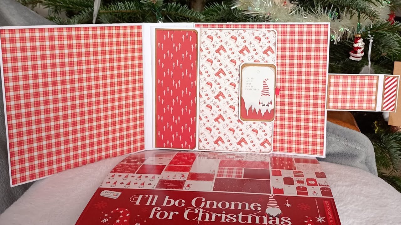 TUTO ALBUM SCRAPBOOKING GNOMES MATÉRIEL ACTION FACILE DÉBUTANTS: PAGE 1 #christmas #album #scrap