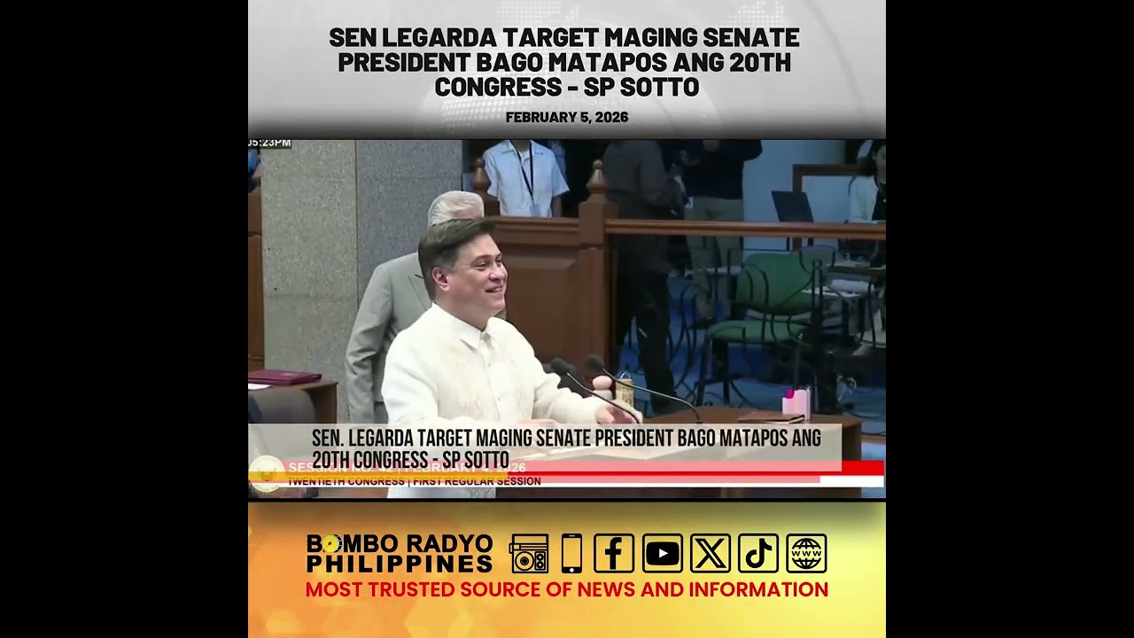 Sen. Legarda target maging Senate president bago matapos ang 20th Congress - SP Sotto | Bombo Radyo