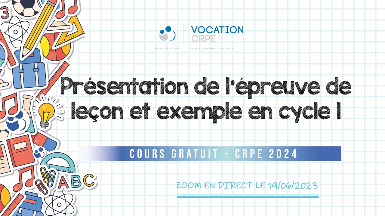 CRPE 2024 ～ PRÉSENTATION DE L'ÉPREUVE DE LEÇON ET EXEMPLE EN CYCLE 1