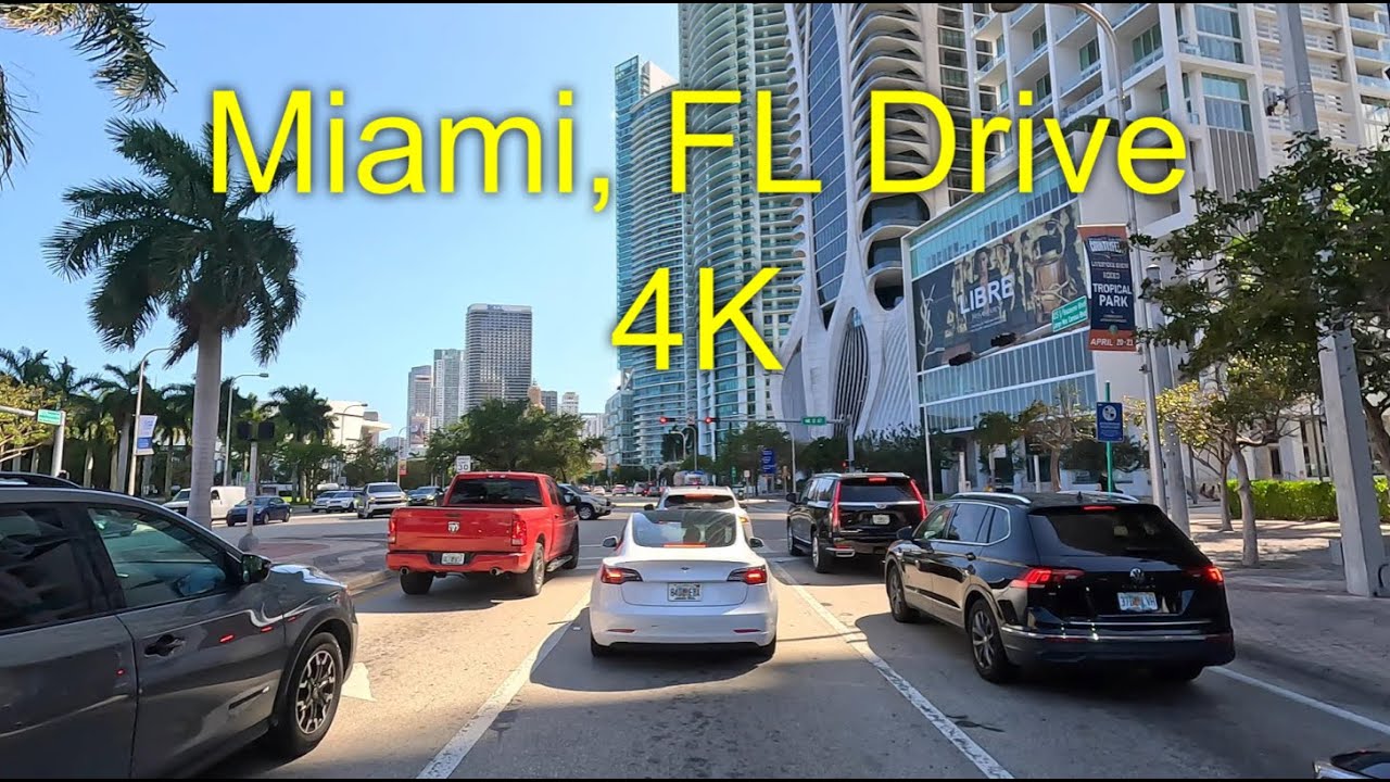 4K | Miami Beach, Florida to Key Biscayne, Florida