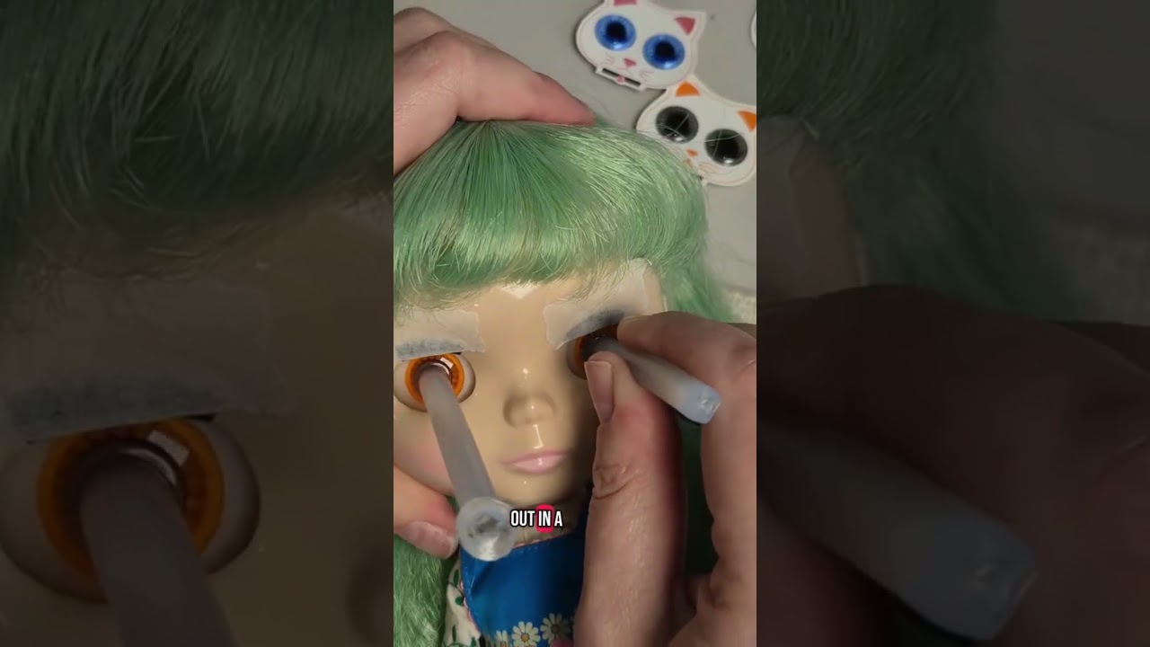 How to remove a Blythe doll eye chip to change the eye colour, without opening the head #blythe
