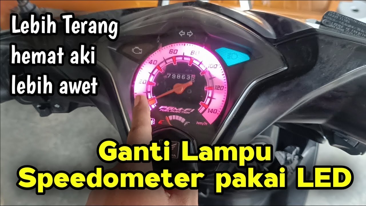 Ganti lampu LED jadi lebih terang dan awet ! Ganti lampu speedometer beat pakai lampu LED