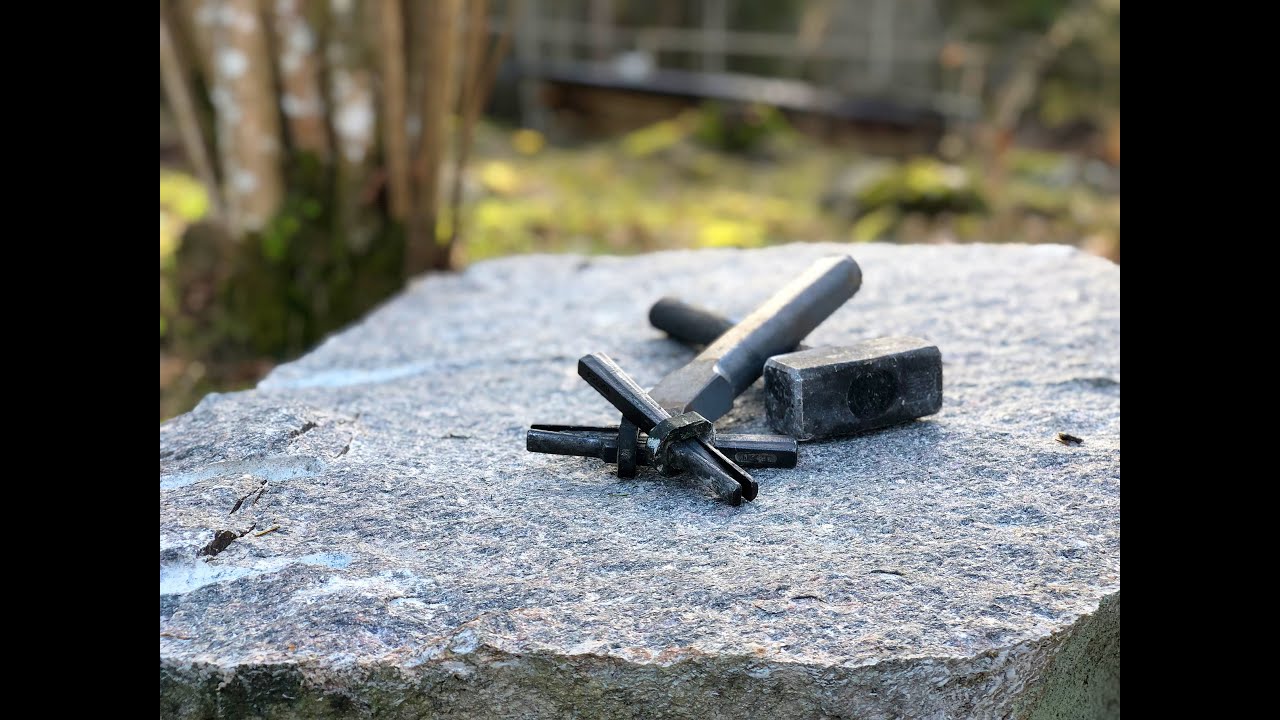 Splitting Granite stone
