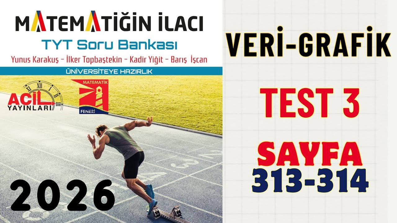 148 Matematiğin İlacı | Tyt Soru Bankası | VERİ Test 3 Sayfa: 313-314 2026