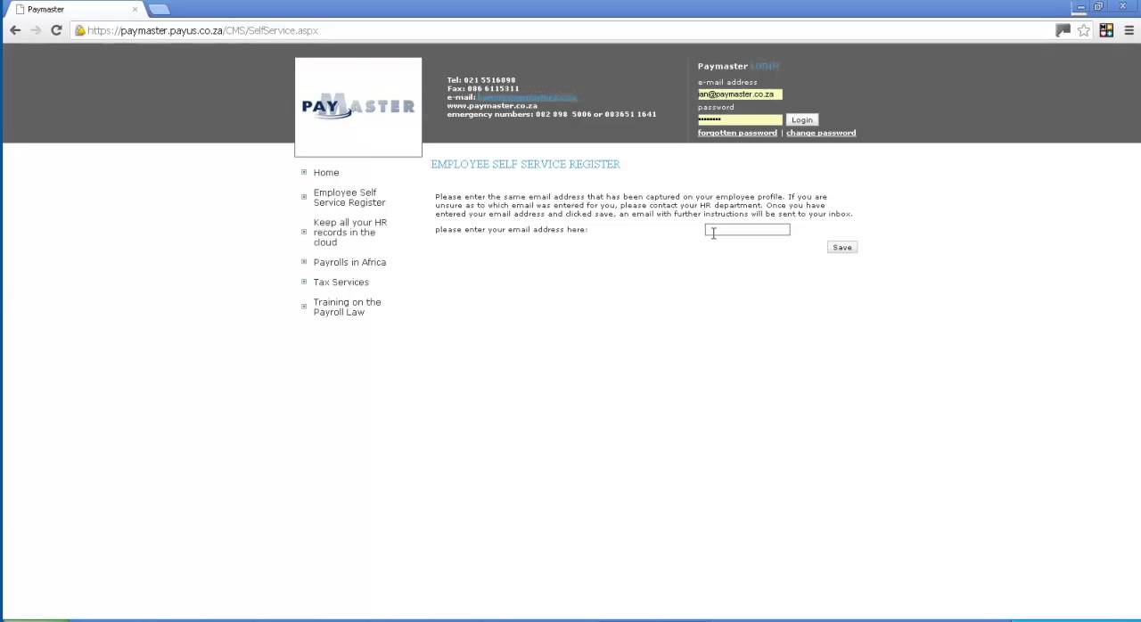 Employee Self Service Registration