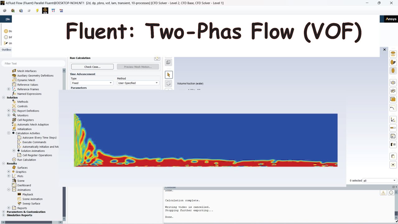 ANSYS Fluent: Двухфазный поток (метод VOF)