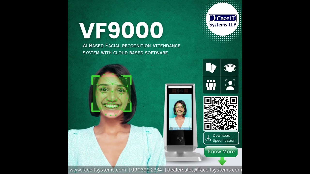 VF9000 AI-Based Facial Recognition Attendance System With Cloud Based Software | FaceITSystems