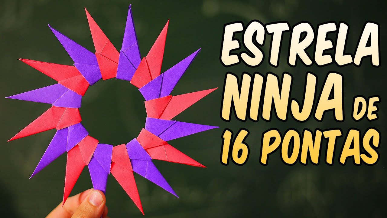 SHURIKEN TURBINADA! Como fazer a ESTRELA NINJA de 16 pontas (ORIGAMI + brinquedo)