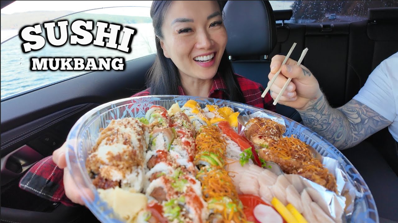 SUSHI CAR MUKBANG (Would you rather?) | SASVlogs