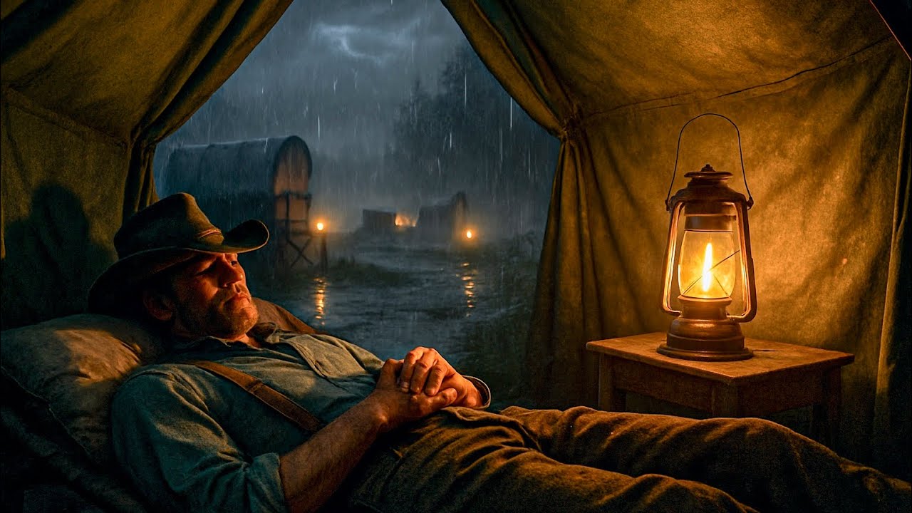 Stormy Night in the Wilderness — Arthur Morgan Sleeping in the Tent/RDR2 ASMR 