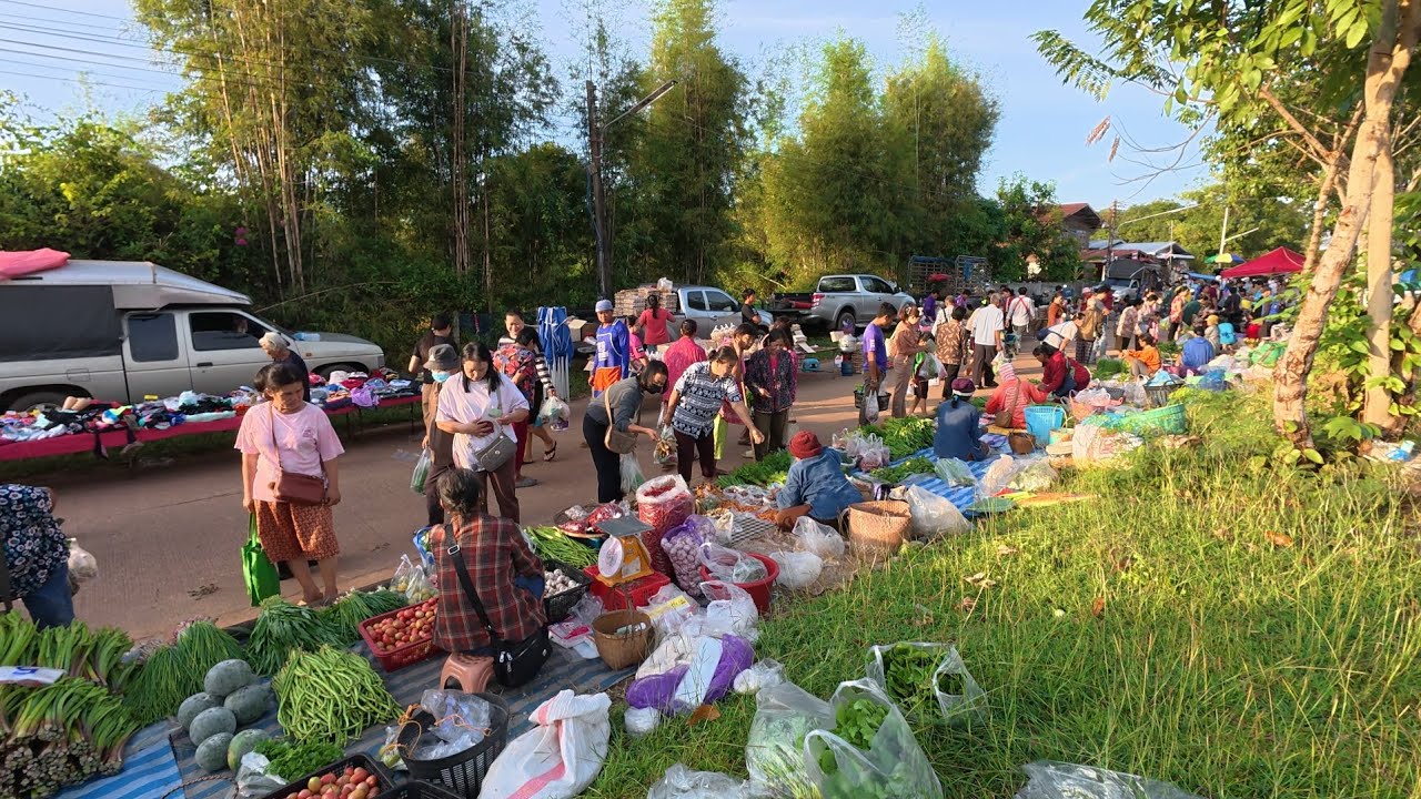 #ชนบทอีสาน หนาวแล้วเด้อ‼️ อาหารพื้นบ้านตามฤดูกาล ตลาดเช้าหนองผือ อ.เขมราฐ อุบลฯ