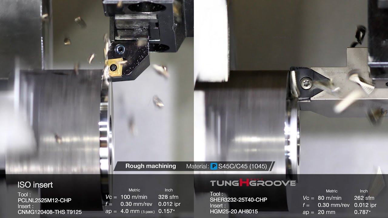 Rough machining ap = 20 mm was done with a grooving tool!  #cnc #machine #engineering