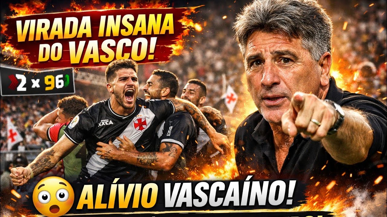 VIRADA INSANA DO VASCO! É O DEDO DE RENATO GAÚCHO?!😳 ALÍVIO VASCAÍNO! GOL NOS ACRÉSCIMOS MUDA TUDO!
