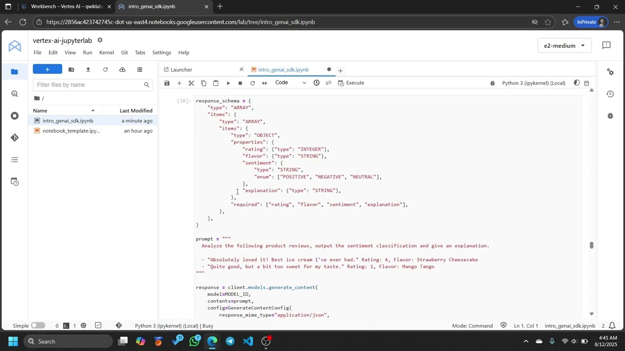 Getting Started with Google Generative AI Using the Gen AI SDK | GSP1209