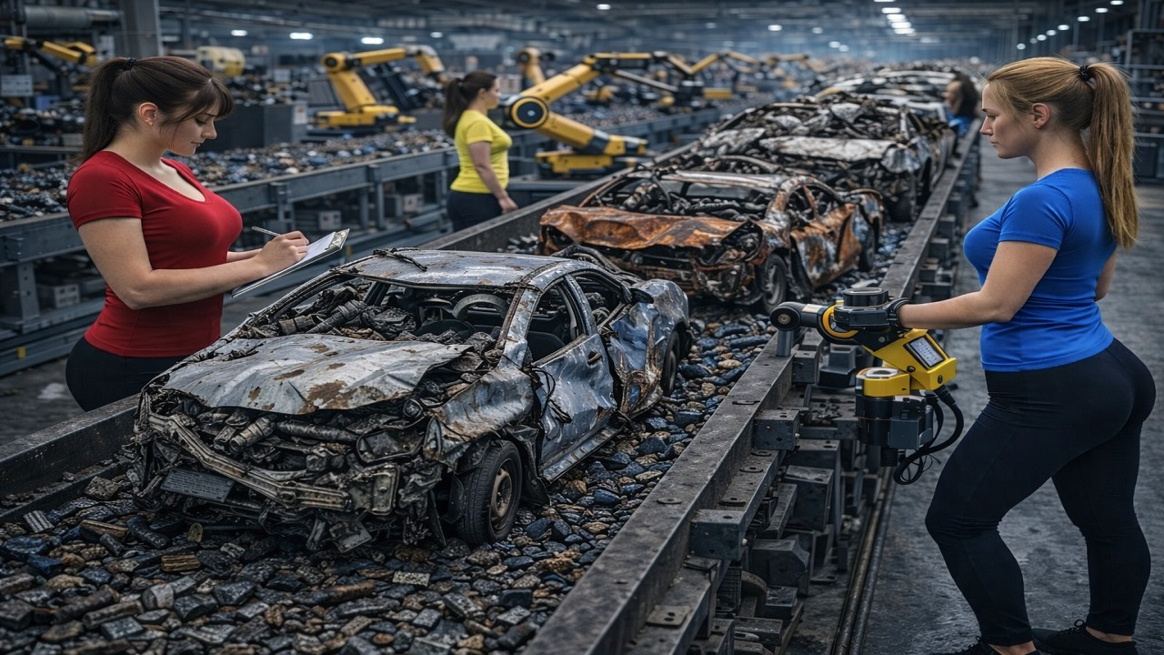 Millions of Scrap Cars Processed per Day | Inside a Giant Steel Recycling Factory