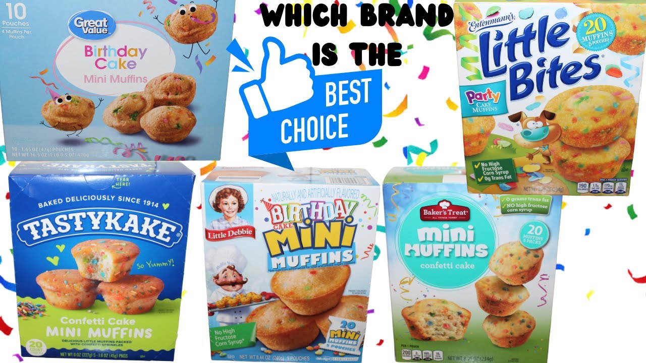 Who Has THE BEST Confetti Cake / Birthday Cake Mini Muffins? Comparing 5 Brands!