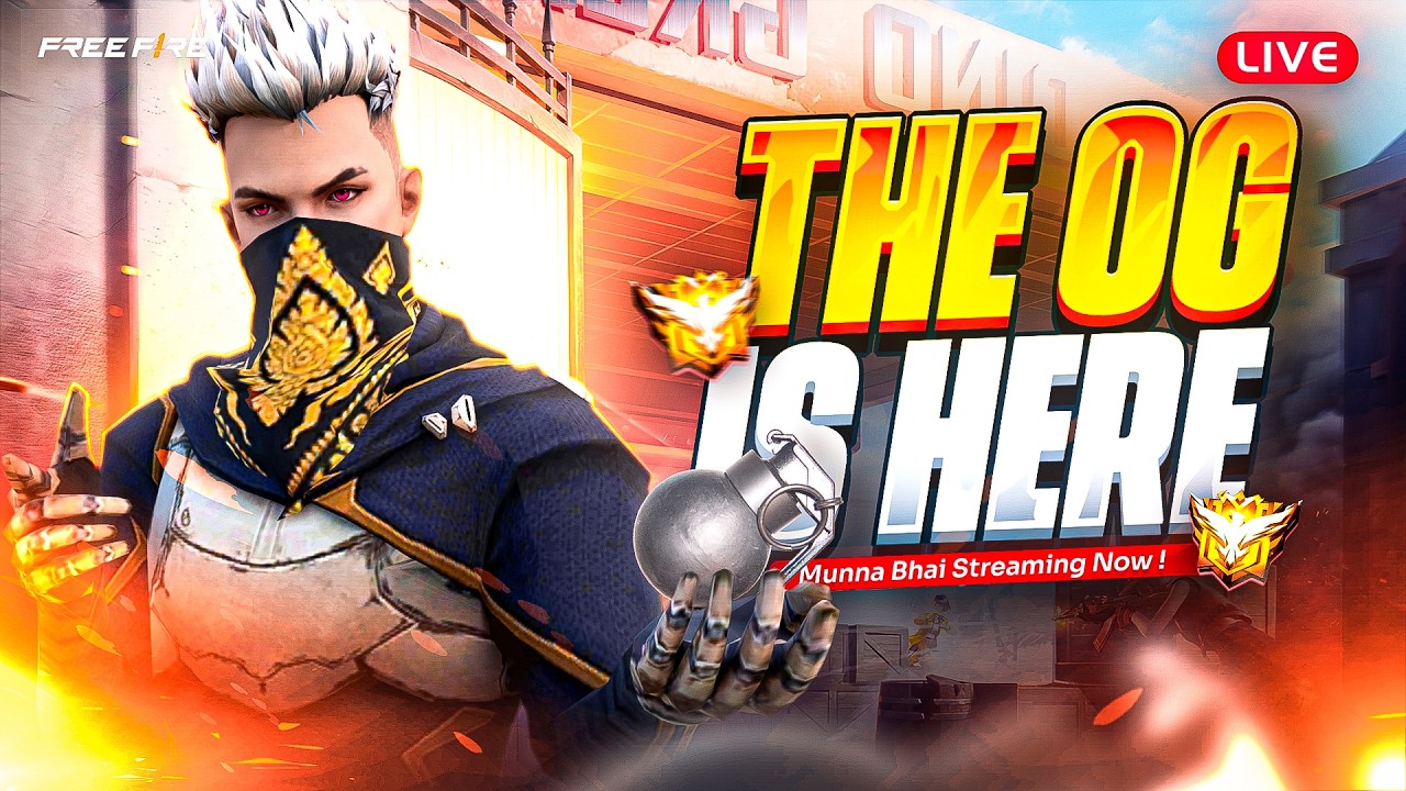 🤩Grandmaster  Live Rank Push ❤️-  Free Fire Telugu Live  - Munna Bhai #MBG