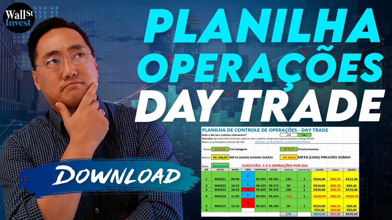 Day Trade: Planilha de Controle de Opera&ccedil;&otilde;es  (cortes)