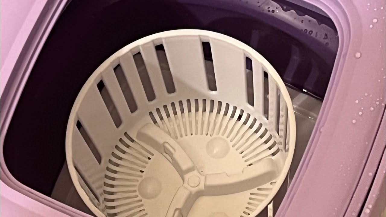 (Full video) 1st time using TEMU collapsible mini 💜🧺washing machine #temu #miniwashingmachine