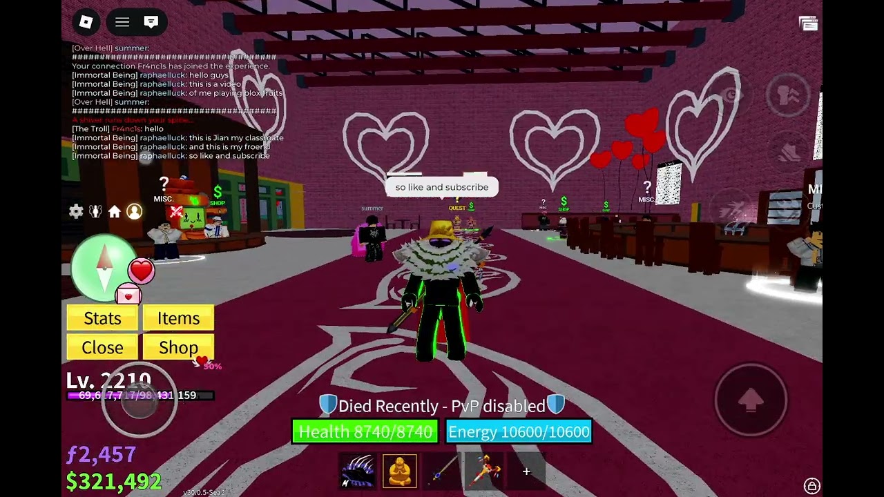 Playing blox fruits pls  perm