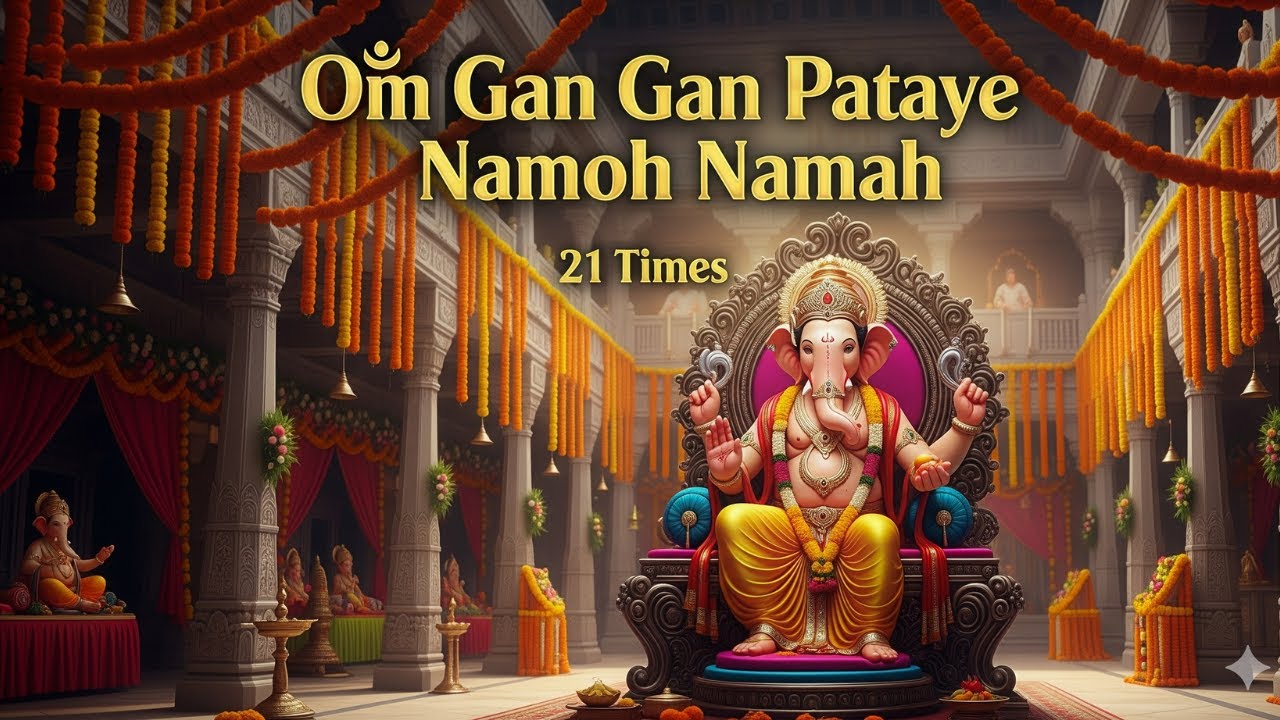 Om Gan Ganapataye Namah 21 Times | Powerful Ganesh Mantra for Success & Prosperity 🙏