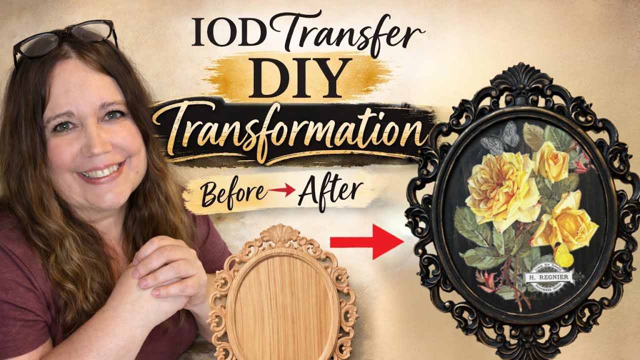 Hobby Lobby Surface Makeover | Vintage Floral Frame DIY with IOD Transfers