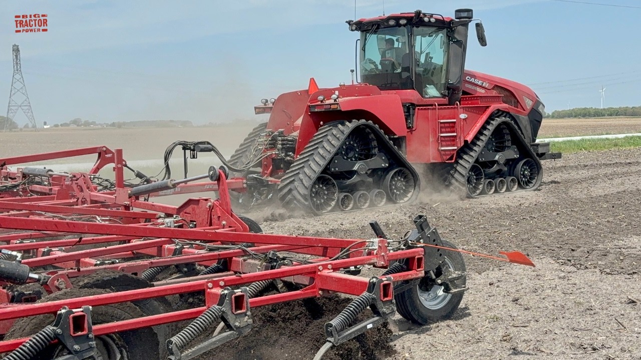 CASE IH 715 QUADTRAC Tractor Field Cultivating at 11 MPH