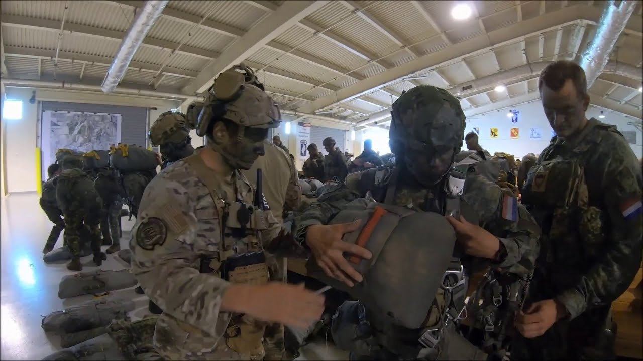 U.S. and Dutch Paratroopers Perform Pre-Jump Training