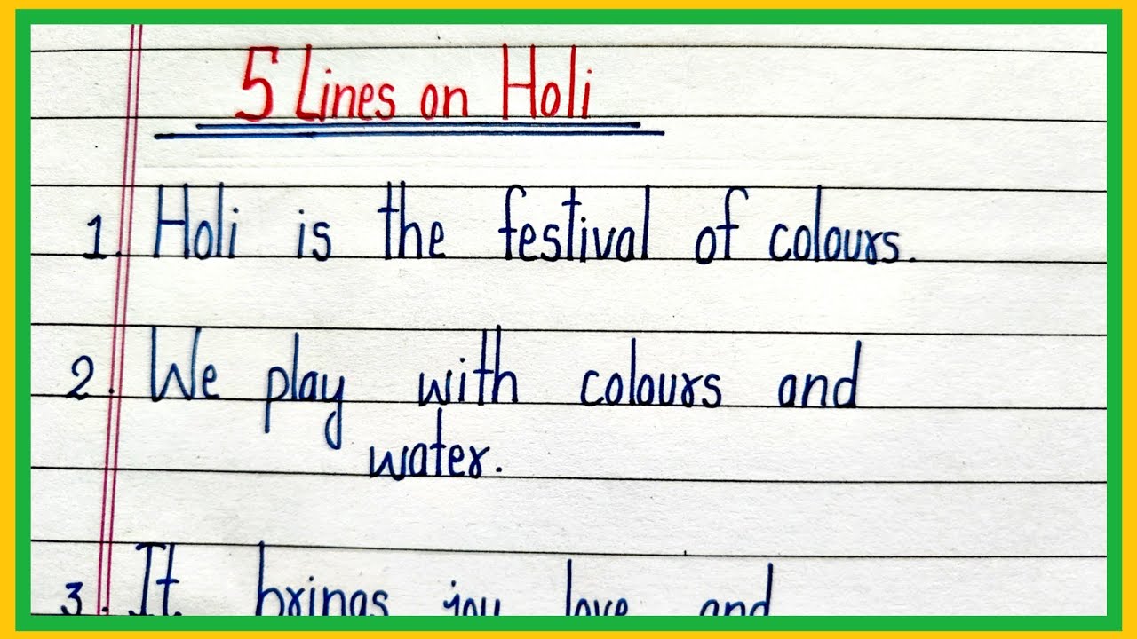 5 lines essay on holi in english/essay on holi in english/holi par nibandh/holi festival par nibandh