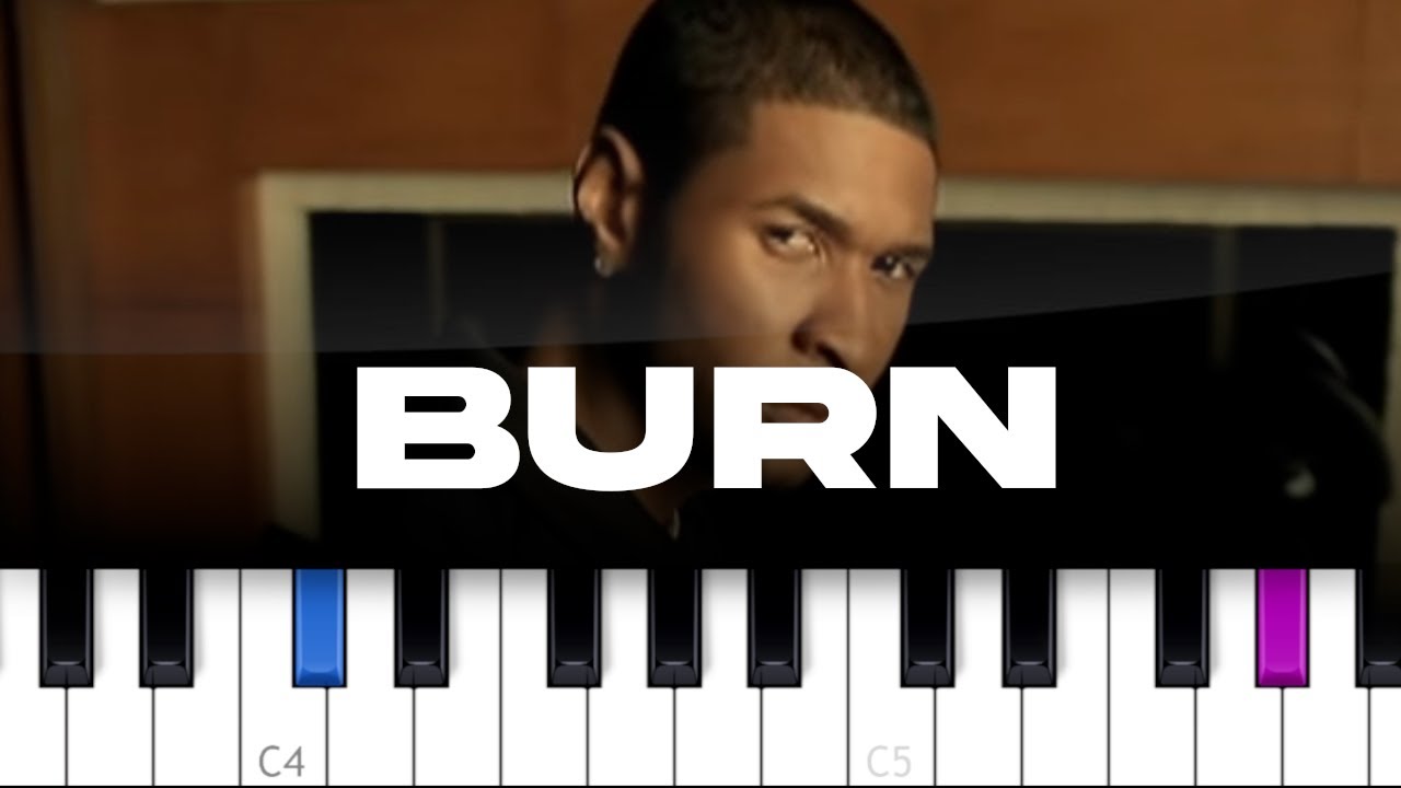 Usher - Burn  (piano tutorial)