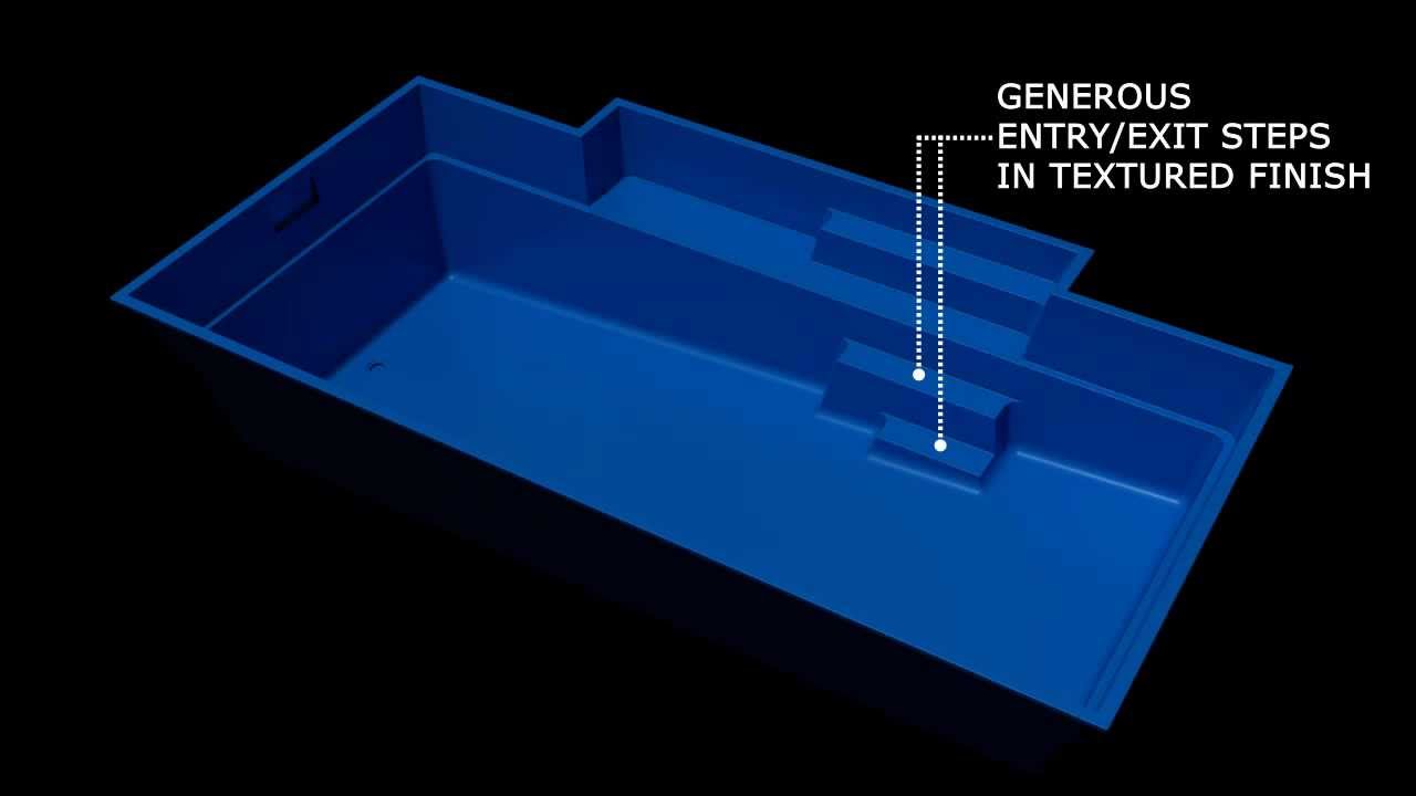 Fiberglass Swimming Pool 3D Demo of Elegance Key Features from Leisure Pools