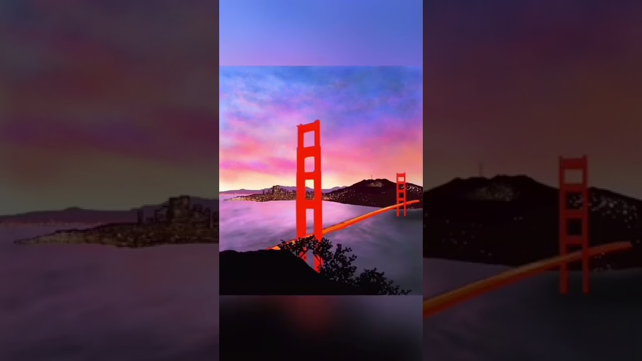Golden Gate Bridge At Sunset  #shorts #art #illustration #drawing #digitalart #sea #sunset #usa