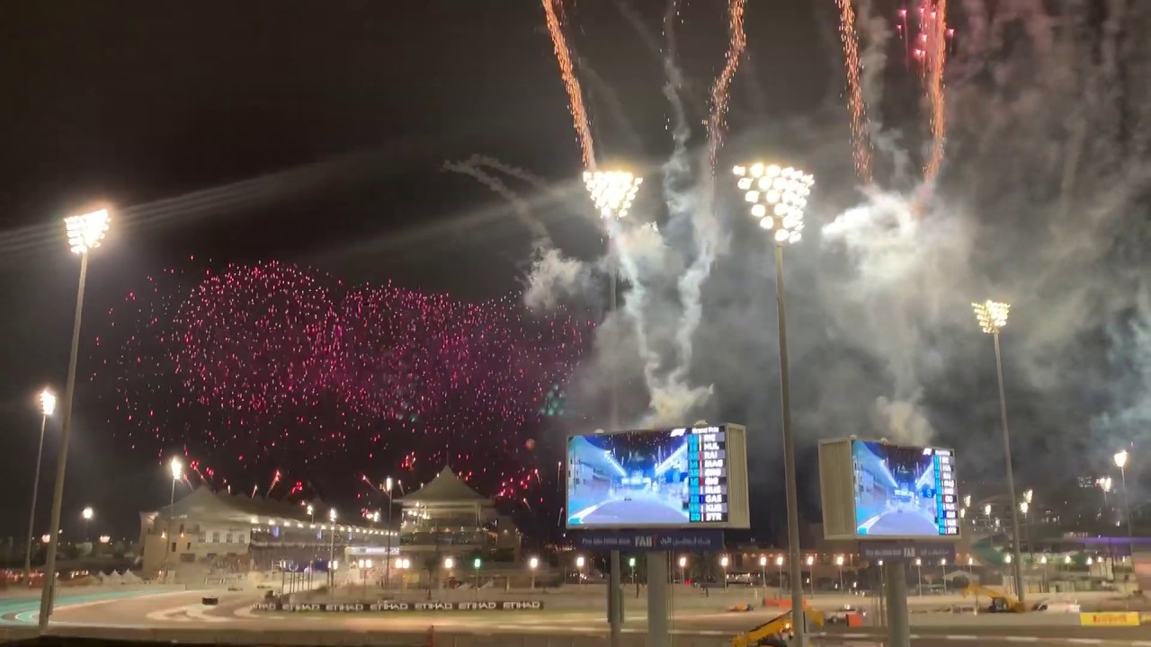 Formula 1 Abu Dhabi 2019 | End of Race Fireworks | Turn 8 & 9