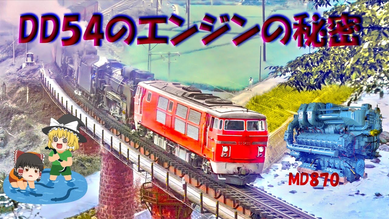 蒸気がいた頃のDD54のエンジンの秘密～Secret of the JNR DD54 MTU Engine and Mekydro Transmission