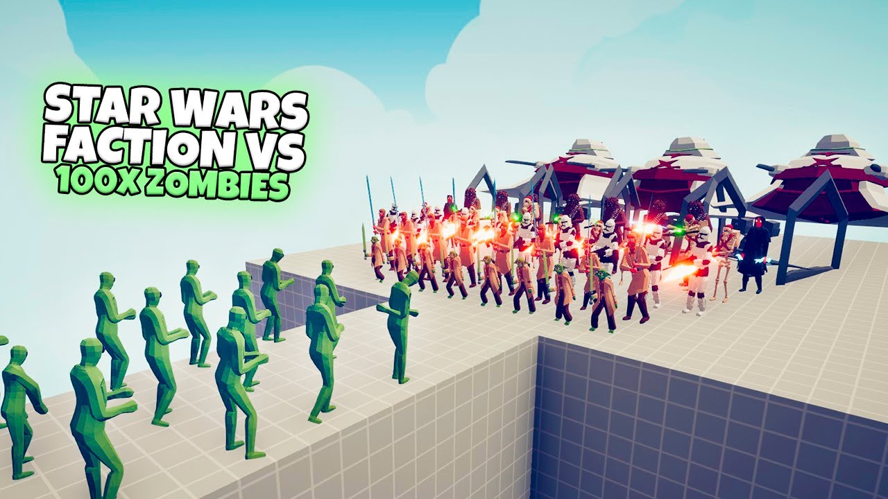 STAR WARS FACTION vs 100x ZOMBIES | TABS Totally Accurate Battle Simulator Gameplay