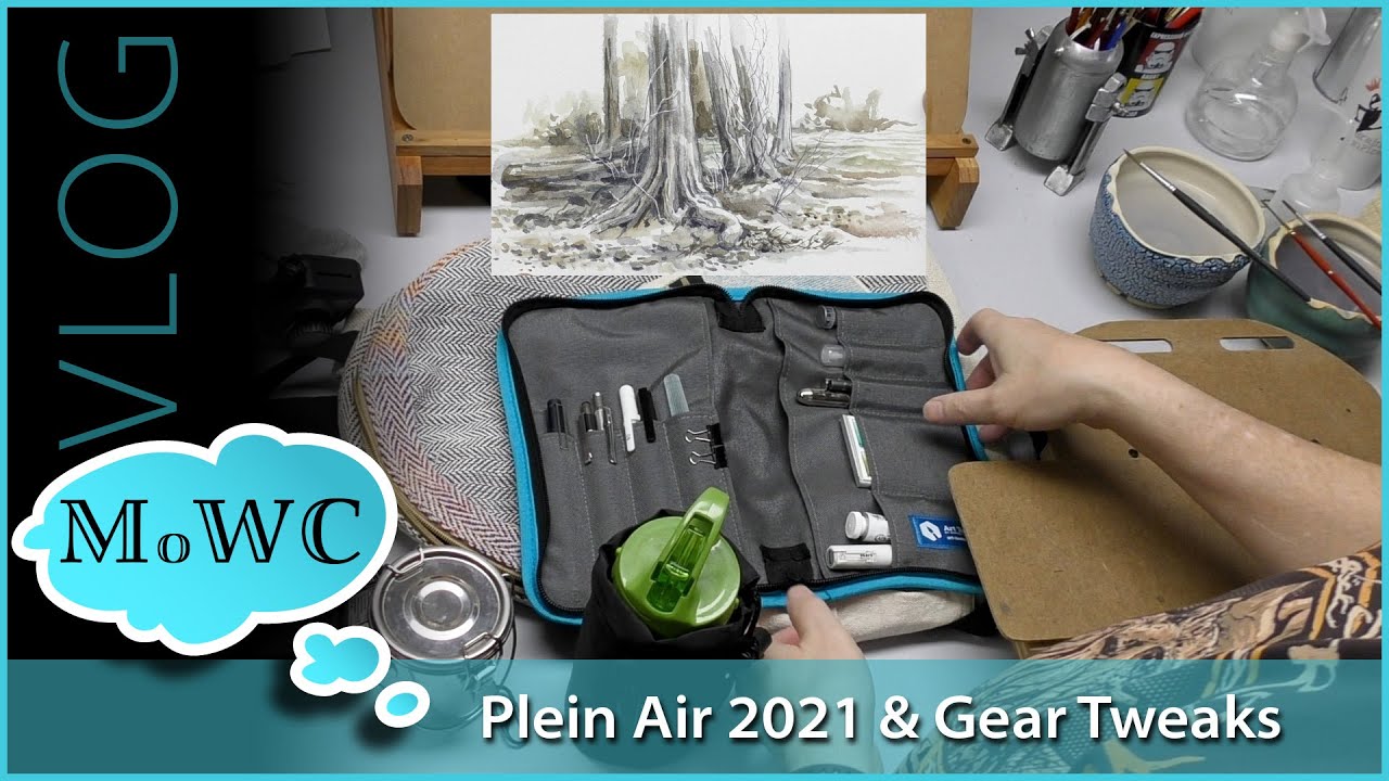 First Plein Air of 2021 & Fine Tuning My Watercolor Sketching Gear – Vlog