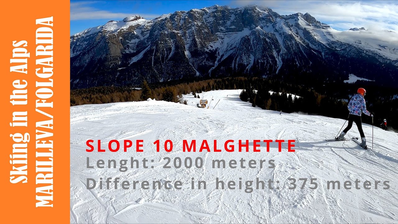 Skiing Marilleva/Forgarida. Slope n. 10 for intermediates.