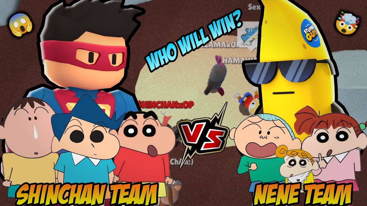 Shinchan team vs nene team in stumble guys 😂 | shinchan playing 3v3 battle in stumble guys 😂