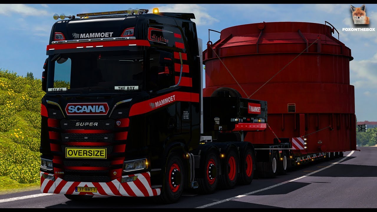 ETS2 Special Transport DLC | 45 Ton Oversized Boiler Part Scania S580 | Euro Truck Simulator 2