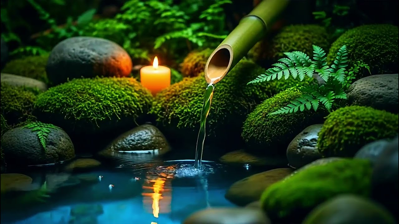 Relaxation Sessions 🌿 Bamboo Water Fountain  Soft Piano for Calm Mind & Sleep , Yoga, Spa, Healing