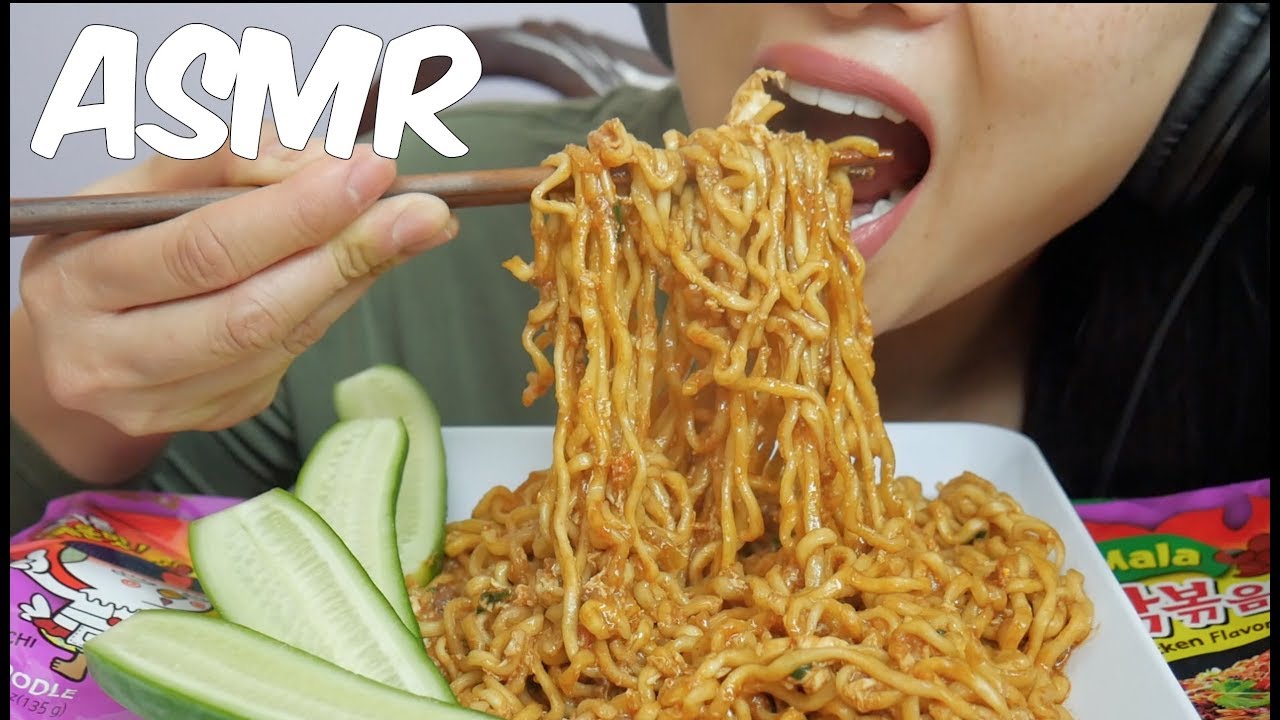 ASMR 4X Mala Korean Spicy Fire Noodles (EATING SOUNDS) | SAS-ASMR