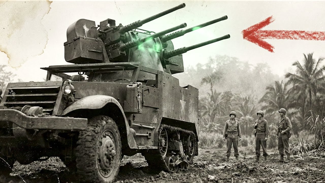Why This WWII Quad-50 Weapon Firing 2000 Rounds Per Minute Broke Japanese Banzai Waves in 60 Seconds