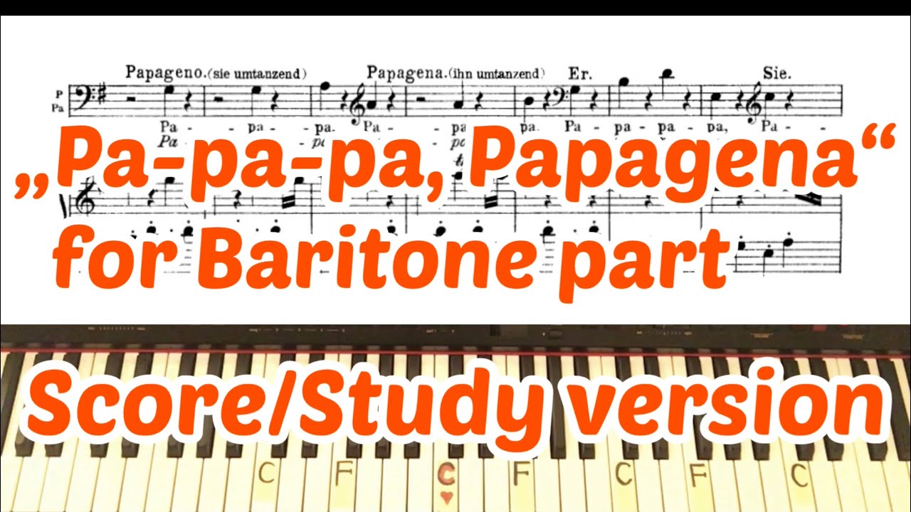 Pa-pa-pa, Papagena : Duet Papageno : Karaoke : Study version : Piano accompaniment : Zauberflöte
